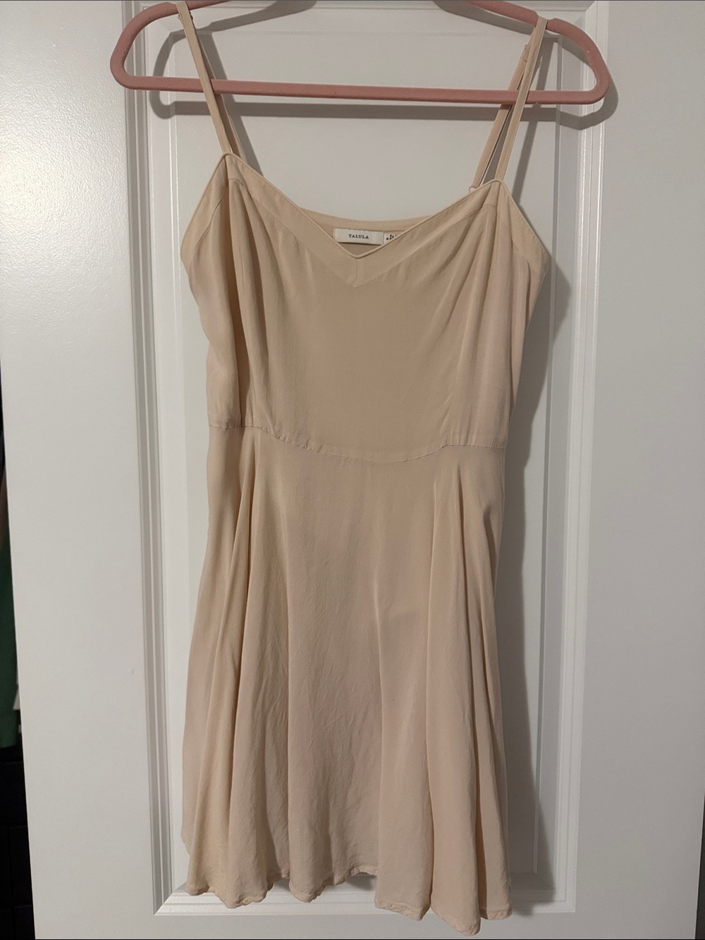 Talula Beige Slip Mini Dress with Spaghetti Straps